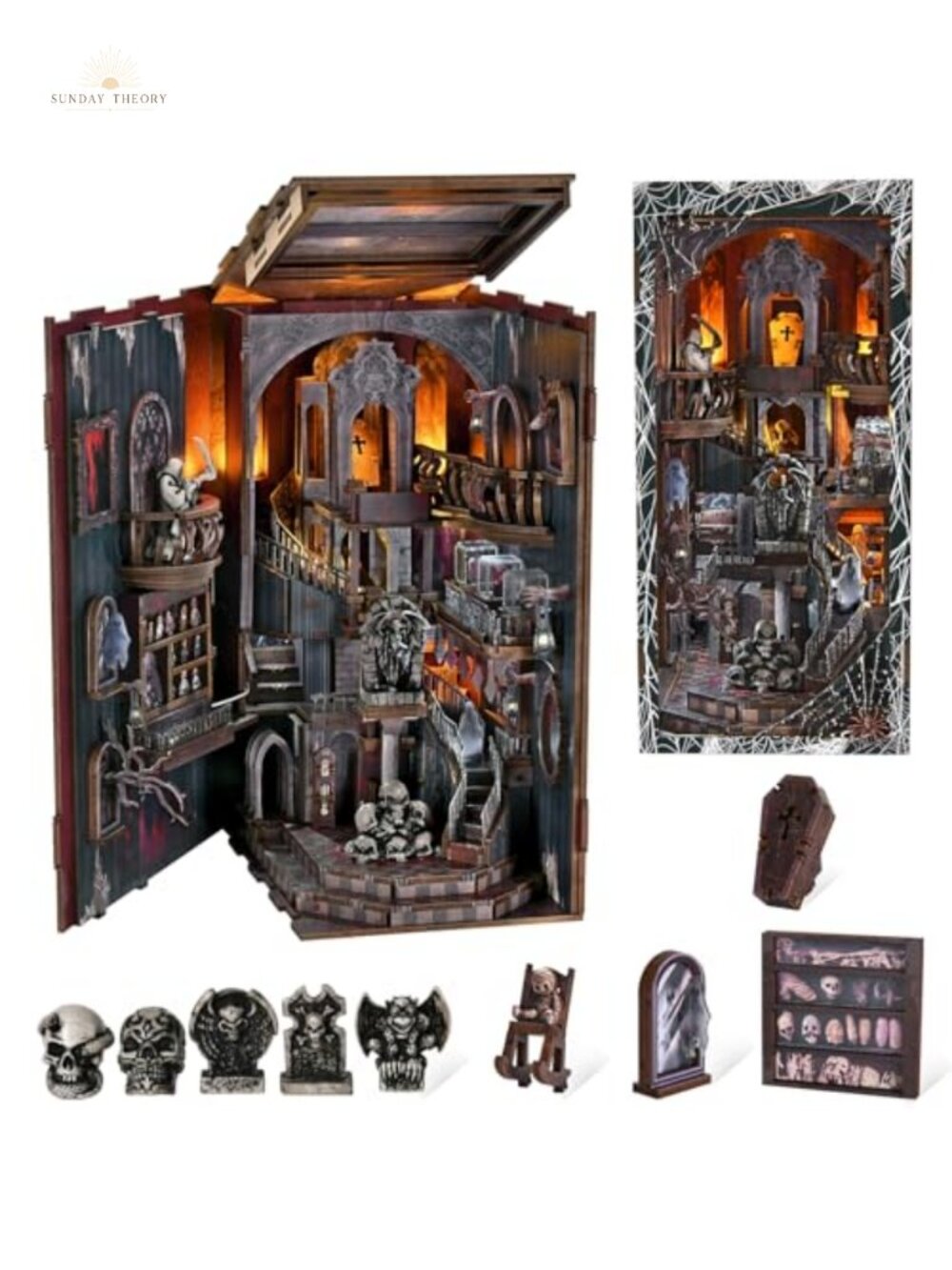 Haunting Relics Book Nook Kit for Adults, DIY Gothic Miniature Wood House